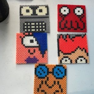 Futurama perler coasters